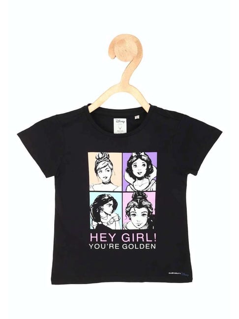 Allen Solly Junior Black Cotton Printed T-Shirt