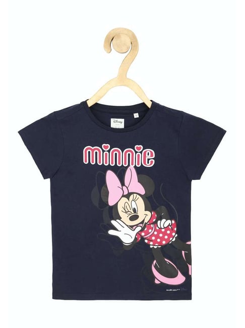 Allen Solly Junior Navy & Pink Cotton Printed T-Shirt