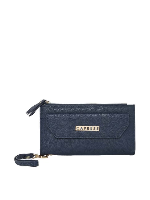 Buy Caprese Navy Solid Bi-Fold Wallet for Women Online At Best