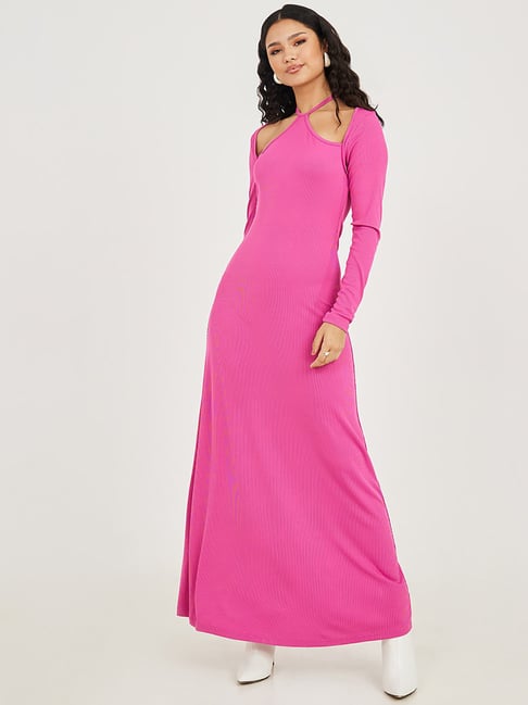 Styli Pink Regular Fit Gown Price in India