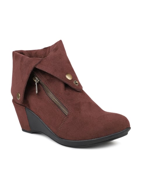 Suede 2025 wedges booties