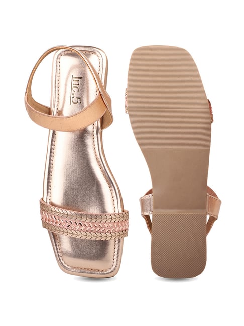 Buy Women's Rose Gold Ankle Strap Sandals for Women at Best