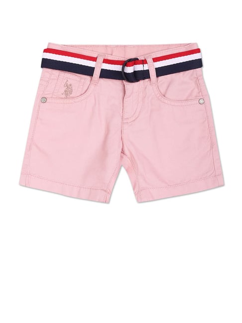 Buy Polo Kids Light Pink Solid Shorts for Boys Clothing