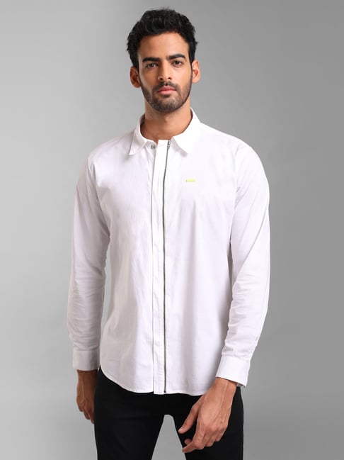 Kazo White Slim Fit Shirt-picture-19
