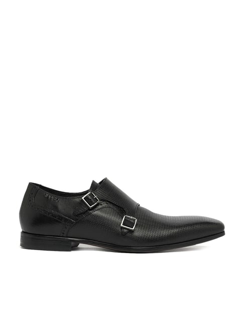 Ruosh Men's Black Monk Shoes