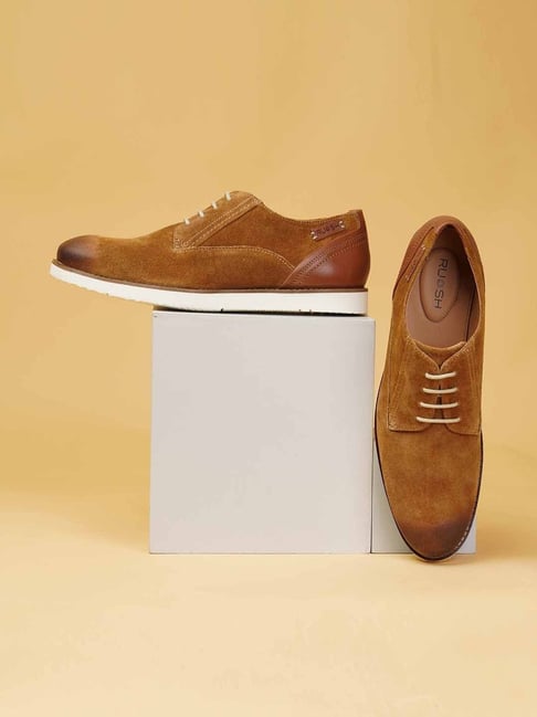 Ruosh Men's Tan Derby Shoes