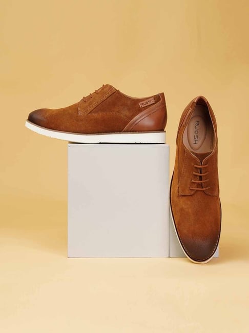 Ruosh Men's Brown Derby Shoes