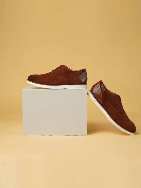 Ruosh Men's Brown Derby Shoes