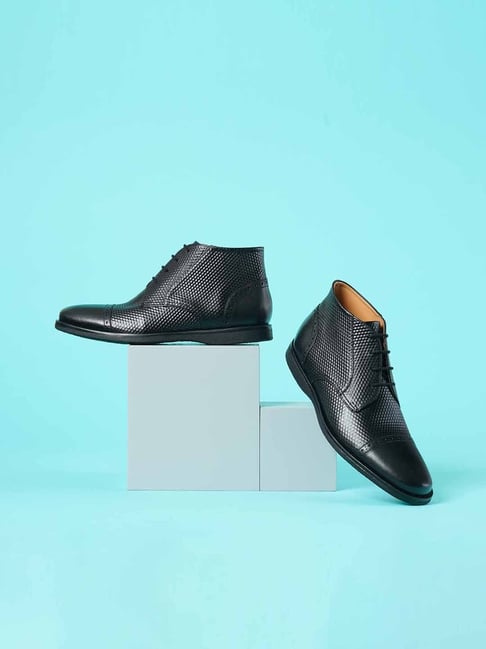 Ruosh Men's Black Derby Boots-picture-33