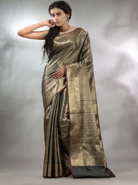 Designer Golden Sequins Partywear Elinor Saree – Cygnus Fashion