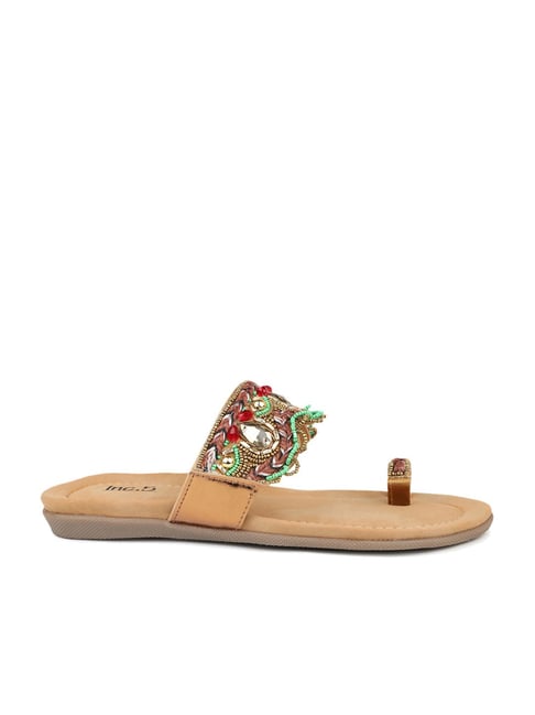 Inc 5 Inc.5 Women's Green Toe Ring Sandals