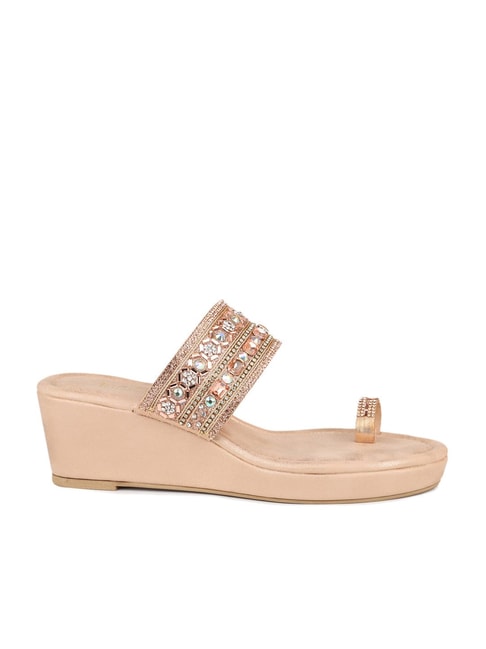 Buy Rose Gold Heeled Sandals for Women by Marc Loire Online | Ajio.com