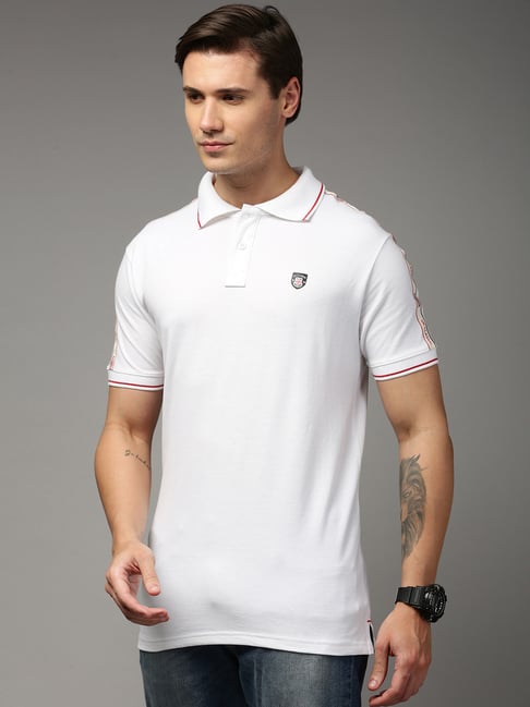 ONN White Cotton Regular Fit Polo T-Shirt