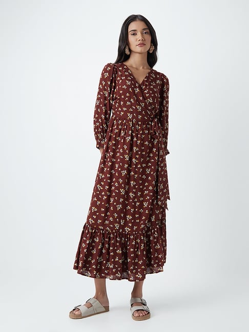 LOV by Westside Brown Floral-Patterned Dress Price in India