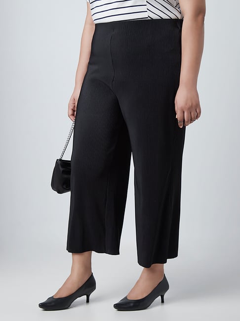 Buy Gia Curves by Westside Black Flared Trousers Online at best price at  TataCLiQ