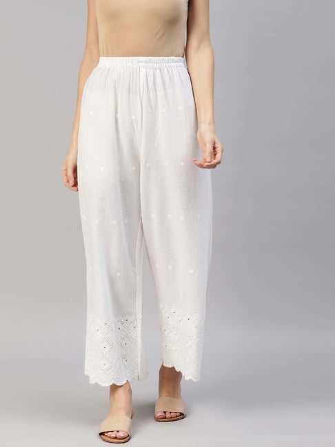 White cotton sales palazzo pants