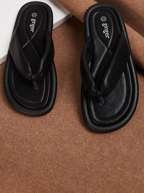 JINJER Black Thong Sandal: Cousin Sandals