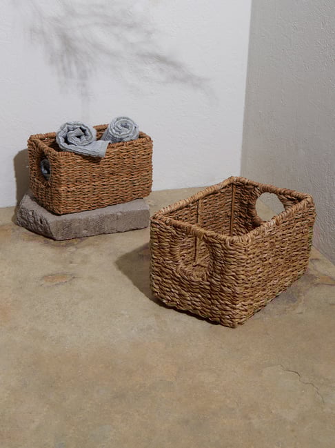 Buy Westside Home Brown Storage Baskets Set of Two for Online
