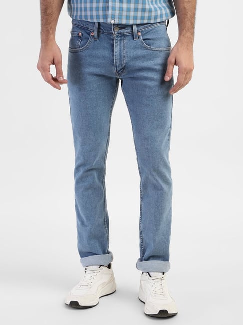 Levi's 65504 Light Indigo Blue Cotton Skinny Fit Jeans-image-44