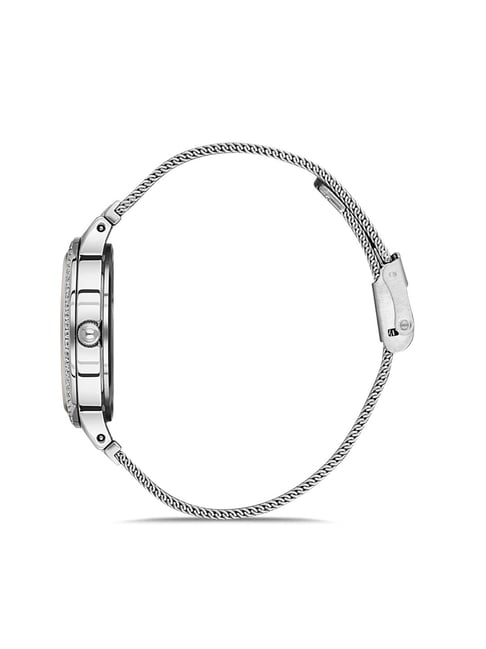 Daniel Klein Silver Dial Analog Gift Set Watch with Bracelet For Women