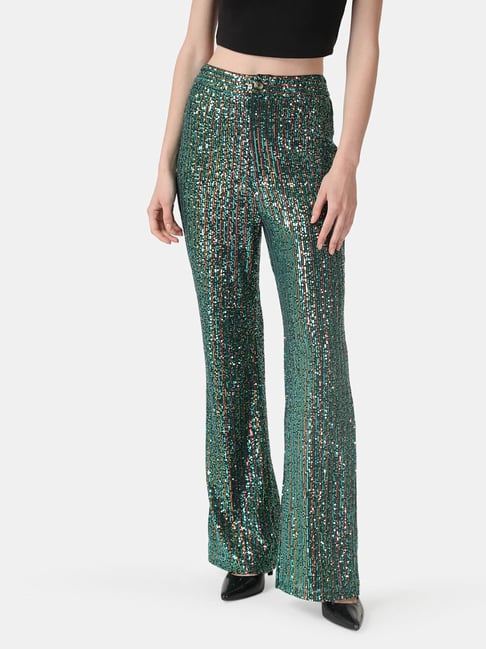 THE ANDAMANE sequinembellished Flared Trousers  Farfetch