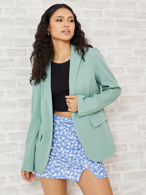 Mint green womens on sale blazer