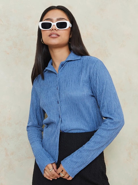 Styli Blue Regular Fit Shirt Price in India