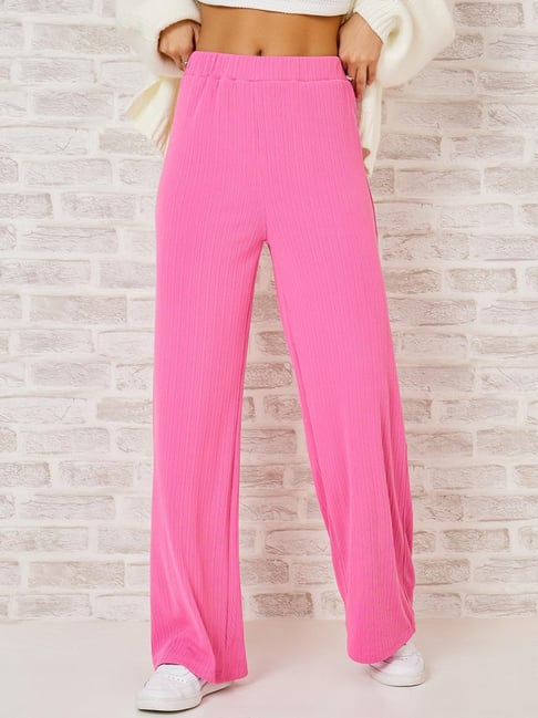 Styli Pink Straight Fit Trousers