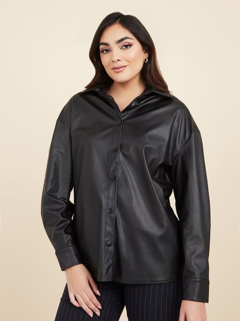 Styli Black Regular Fit Shirt Price in India