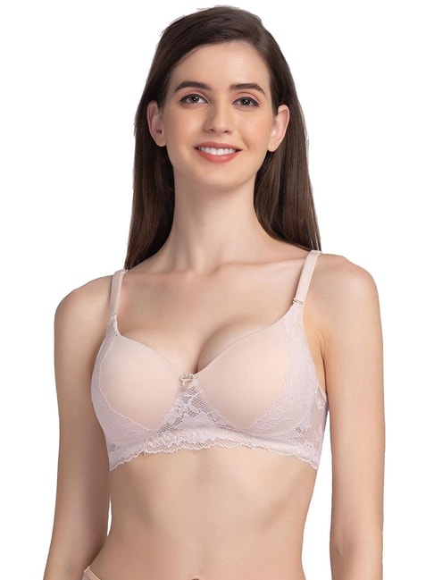 Candyskin Beige Lace Full Coverage T-Shirt Bra Price in India