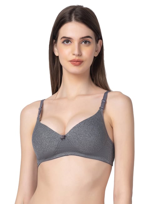 La Vie En Rose Grey Lace Work Bralette Bra