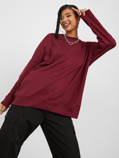Buy Styli Longline Don'T Look Back Slogan Regular Fit Sweatshirt for  Women's Online @ Tata CLiQ