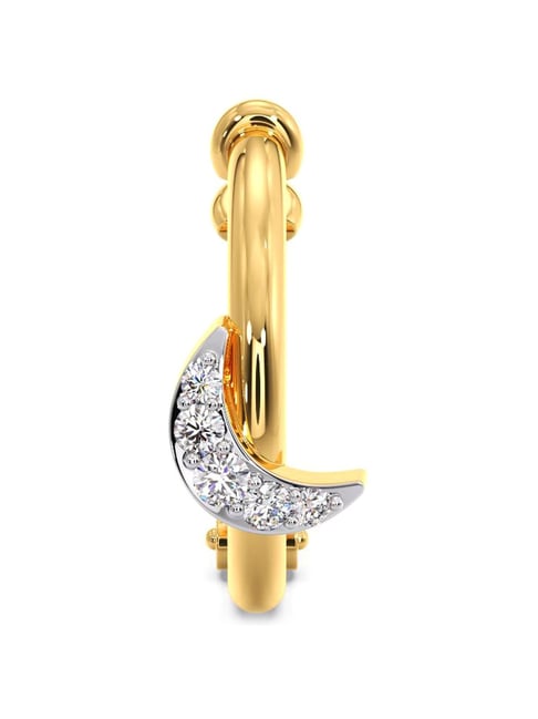18k Solid Gold Nose Ring Small Embellished Hoop - Etsy | Gold nose rings, Nose  ring, Body jewelry nose