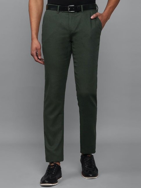 Suit trousers Slim Fit  Dark green  Men  HM IN