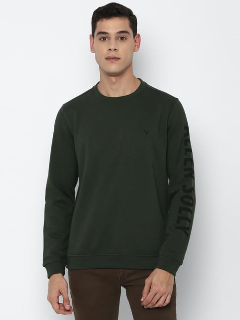 Allen Solly Green Cotton Regular Fit Printed Sweatshirt-picture-38
