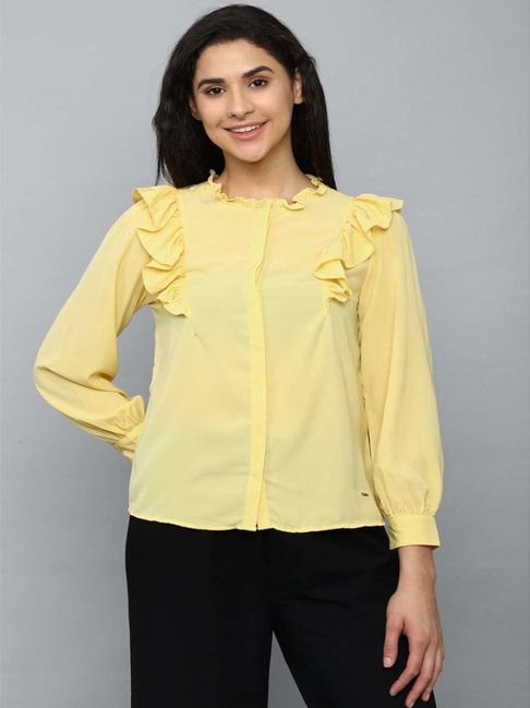 Allen Solly Yellow Regular Fit Shirt Price in India