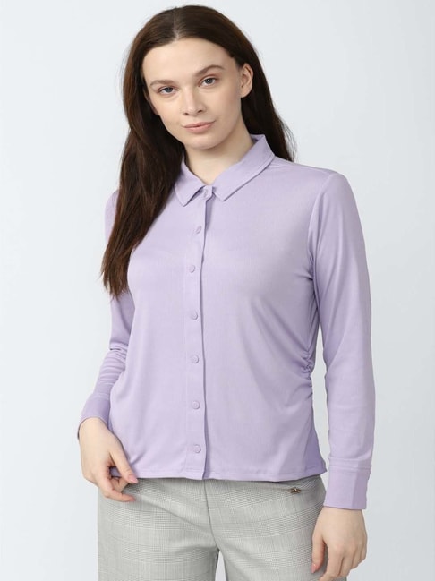 Van Heusen Purple Regular Fit Shirt Price in India