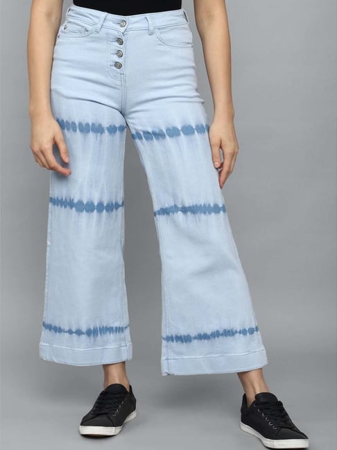 Allen Solly Blue Cotton Printed Mid Rise Jeans