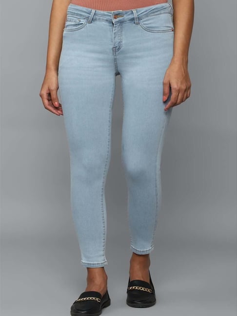 Allen Solly Blue Cotton Mid Rise Jeans