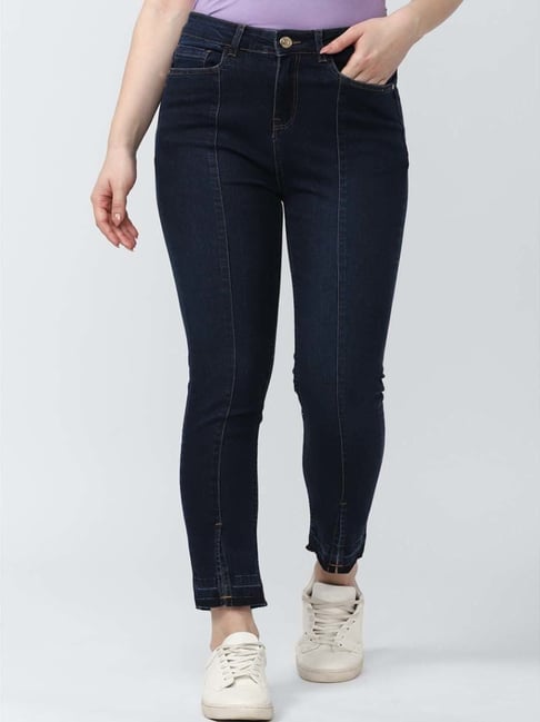 Van Heusen Navy Cotton Mid Rise Jeans