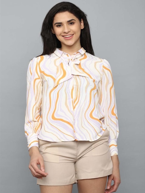 Allen Solly Cream Printed Top Price in India