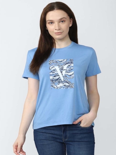 Van Heusen Blue Printed Top Price in India