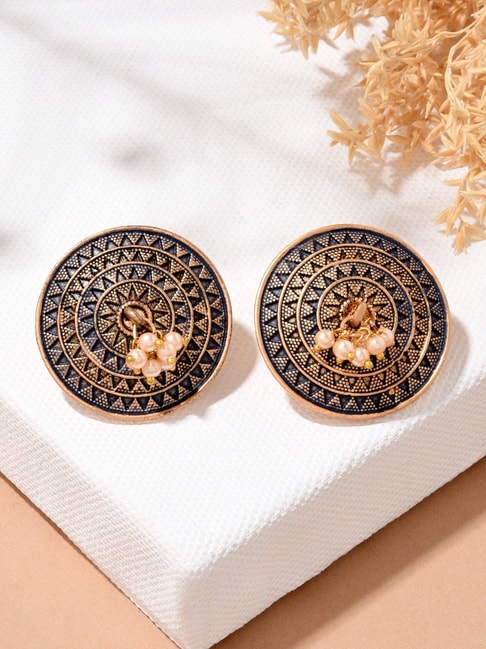 Lokaer Stainless Steel Minimalist Earrings Simple Rose Gold Color Black  Circle Stud Earrings Geometric Jewelry For Women E17027