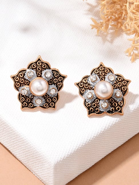Exclusive Ear Tops White Pearls  Modi Pearls