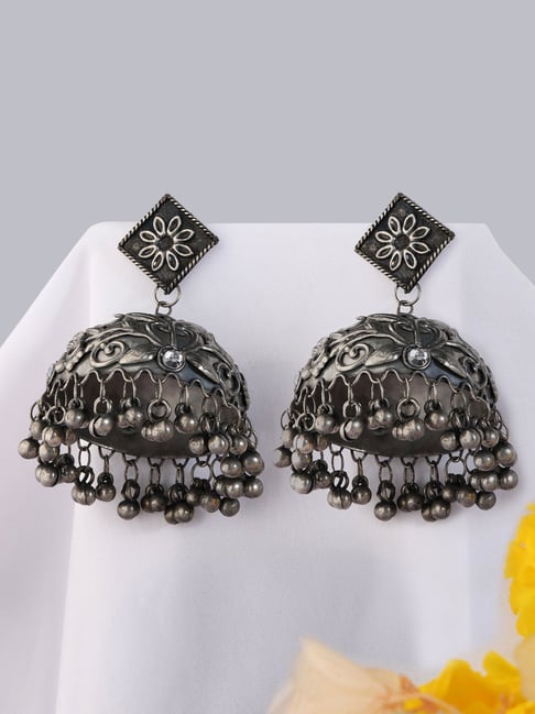 Buy 925 Silver Earrings Online | Gold Plated Silver Jhumkas Earrings  Collections – Tagged 