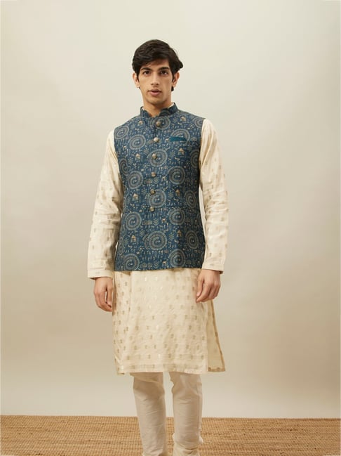 Buy Manyavar Mustard Regular Fit Self Design Nehru Jacket for Men's Online  @ Tata CLiQ