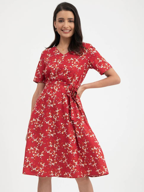 EMERALD SUNDAE Womens Red Textured Glitter Sheer Spaghetti Strap Mini Party  Fit + Flare Dress Juniors S - Walmart.com