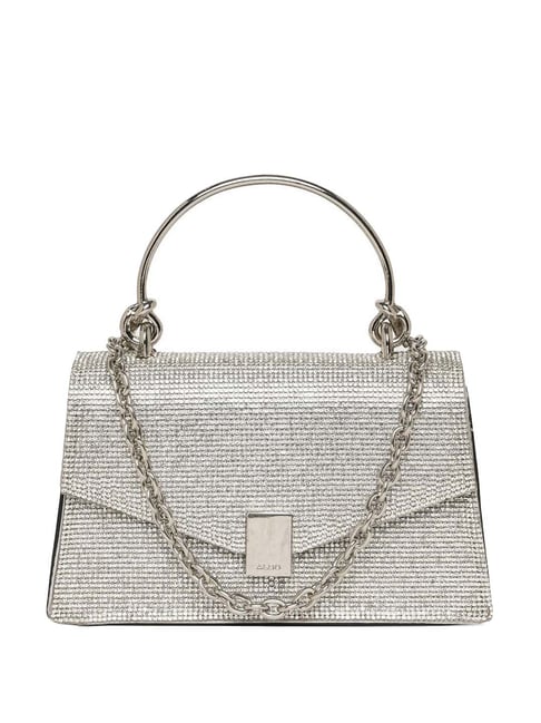 Buy Aldo Silver Embellished Medium Satchel Handbag Online At Best