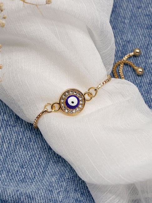 Joker & Witch Evil Eye Blue & White Adjustable Bracelet