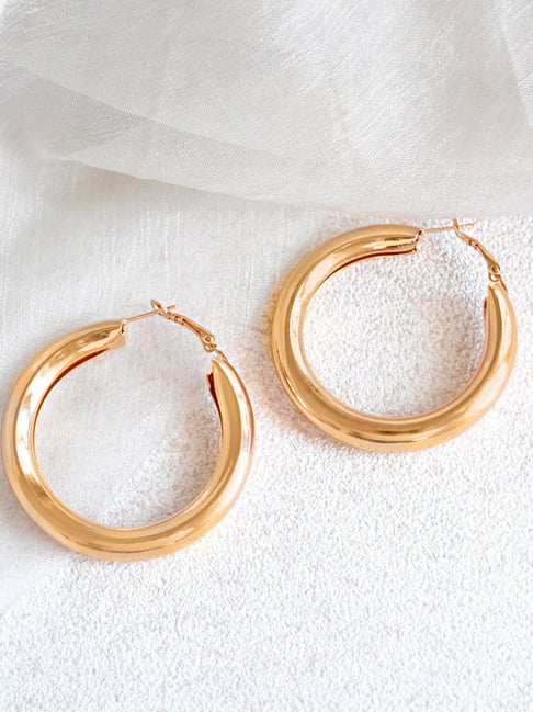 Large Gold Hoop Earrings for Women  14K Gold Plated India  Ubuy